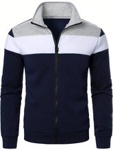 MEN COLOR BLOCK ZIP UP SWEATSHIRT